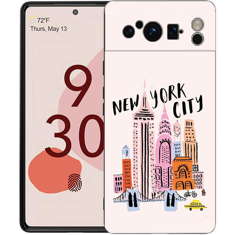 Luxury Phone Case For Google Pixel 10 9 8 9A 8A 7 7A 6 Pro XL 6A 5G Black Soft Back Cover New York City Cartoon Paris Pattern Pixel 6A
Luxury Phone Case For Google Pixel 10 9 8 9A 8A 7 7A 6 Pro XL 6A 5G Black Soft Back Cover New York City Cartoon Paris Pattern Pixel 6A