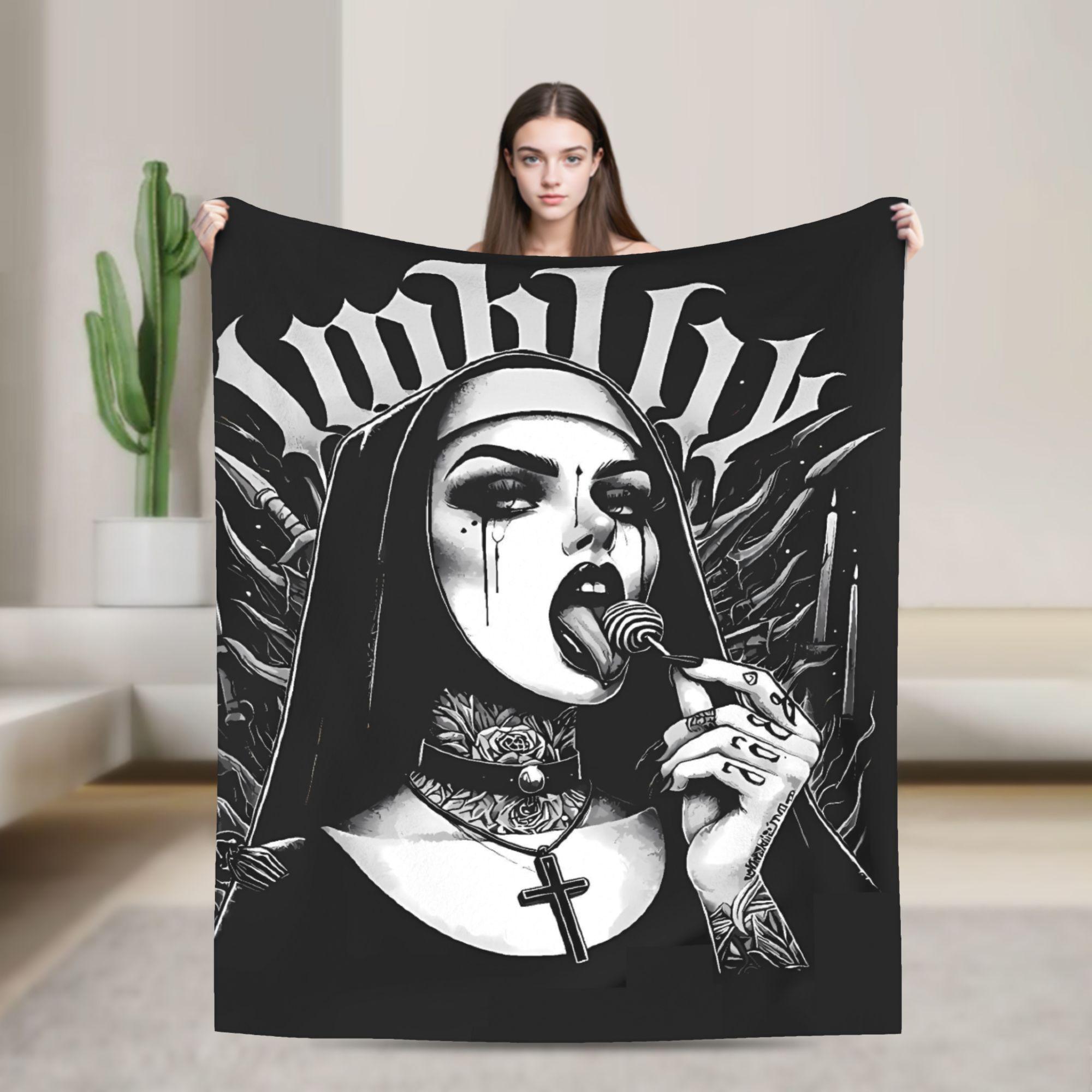 Satanic Bad Evil Nun Tattoo Blanket Super Soft Funny Plush Throw Blanket For Living Room Picnic Flannel Bedspread Bed Cover 75x90cm
Satanic Bad Evil Nun Tattoo Blanket Super Soft Funny Plush Throw Blanket For Living Room Picnic Flannel Bedspread Bed Cover 75x90cm