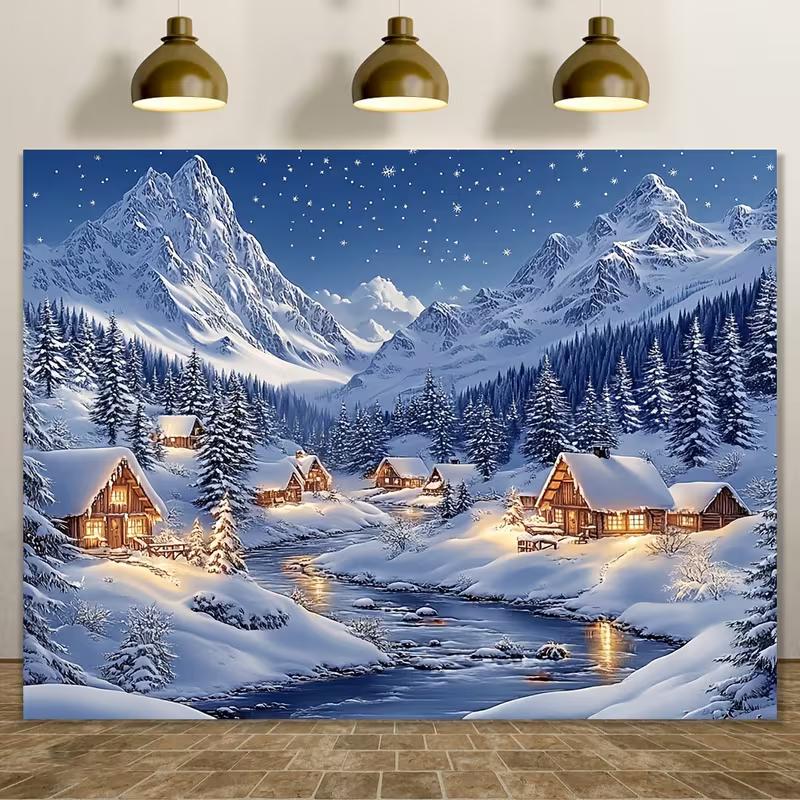 2D Magical Christmas Village Tapestry, Snow-Covered Cabins and Starry Night Wall Art 47.2x31.5inch/120*80cm
2D Magical Christmas Village Tapestry, Snow-Covered Cabins and Starry Night Wall Art 47.2x31.5inch/120*80cm