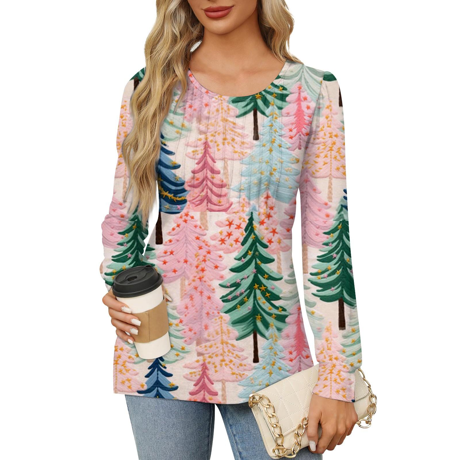 Женская мода повседневная плиссированная круглая горловина с принтом 3D рождественской елки с длинными рукавами L
Женская мода повседневная плиссированная круглая горловина с принтом 3D рождественской елки с длинными рукавами L