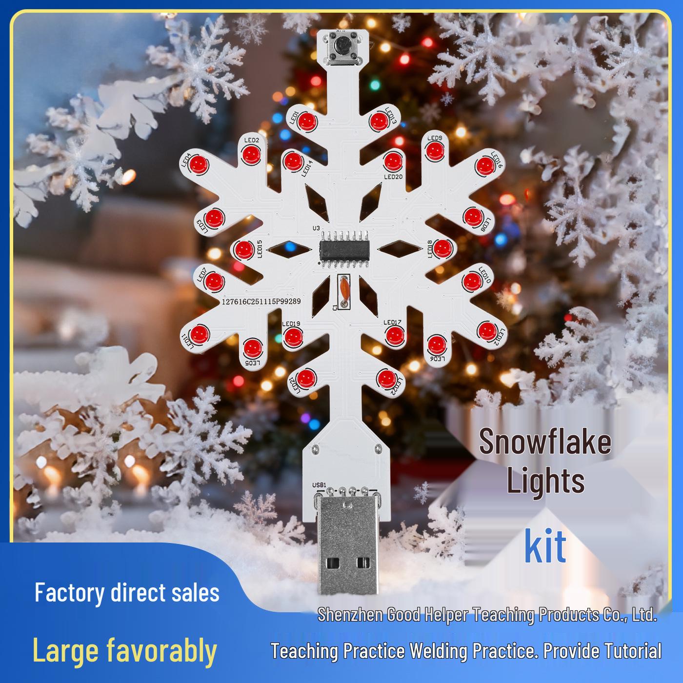 DIY Snowflake LED Dimmable Night Light Kit: Dreamy Christmas Decoration Circuit 3mm Red LED Kit
DIY Snowflake LED Dimmable Night Light Kit: Dreamy Christmas Decoration Circuit 3mm Red LED Kit