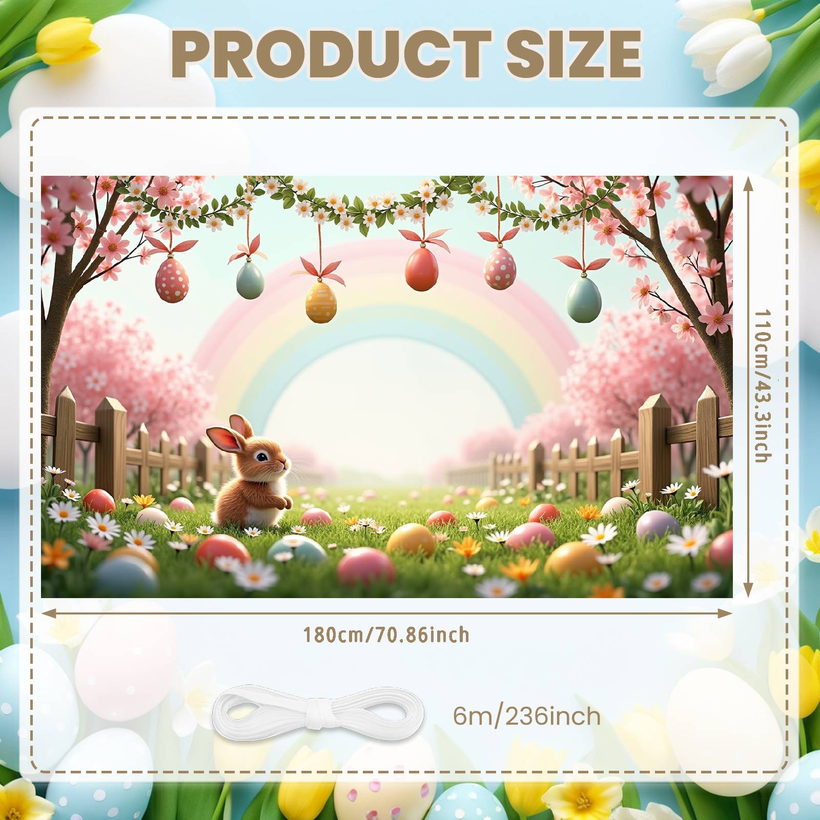 Easter Egg Background Grassland Scene Rainbow Banner Easter Banner Wooden Fence Detail Rabbit Display For Indoor Party Easter
Easter Egg Background Grassland Scene Rainbow Banner Easter Banner Wooden Fence Detail Rabbit Display For Indoor Party Easter