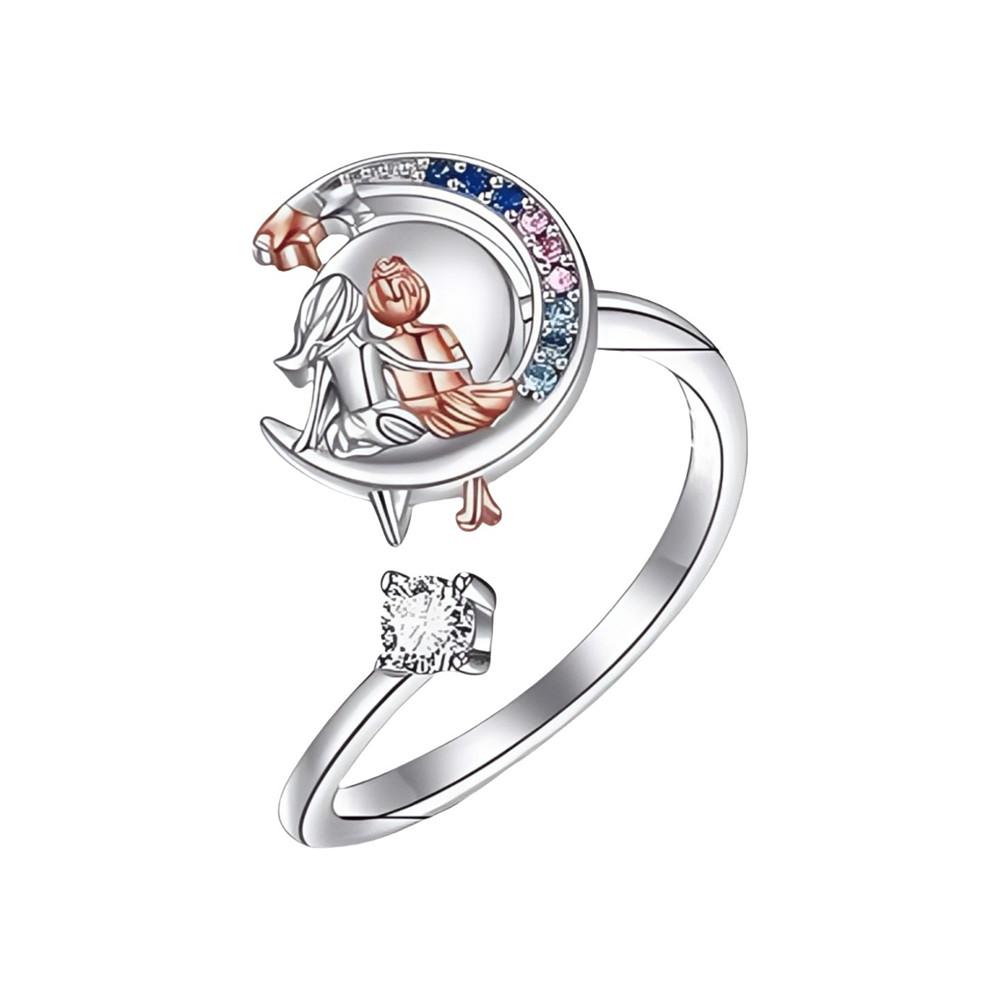 Creative Moon And Star Spinner Ring For Women Unique Rotating Adjustable Zodiac Zircon Trendy Celestial Friendship Rings resizable
Creative Moon And Star Spinner Ring For Women Unique Rotating Adjustable Zodiac Zircon Trendy Celestial Friendship Rings resizable