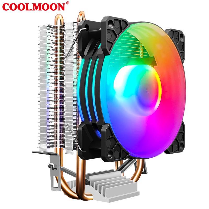 COOLMOON Frost P2 CPU Cooler Fan with Dual Copper Tubes and Silent Lighting for AMD and i5 Desktops, Multi-Platform Compatible
COOLMOON Frost P2 CPU Cooler Fan with Dual Copper Tubes and Silent Lighting for AMD and i5 Desktops, Multi-Platform Compatible
