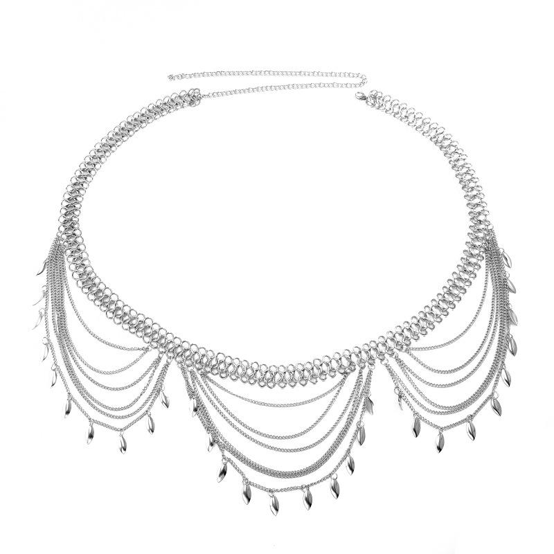 Women Boho Multilayer Waist Chain Sequin Leaf Beach Waist Chain Fashion Jewelry Accessories silver #1
Women Boho Multilayer Waist Chain Sequin Leaf Beach Waist Chain Fashion Jewelry Accessories silver #1