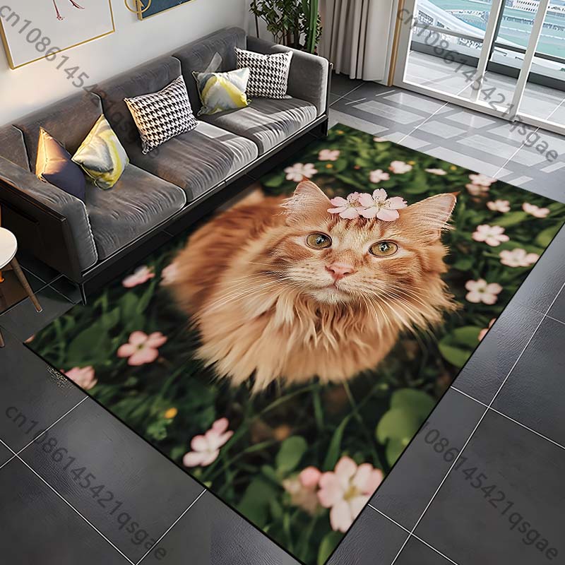 1PC Cat with flowers, grass Print Carpet Rug for Living Room Bedroom Sofa Doormat Home Decor Non-slip Floor Mat 40cm x 60cm
1PC Cat with flowers, grass Print Carpet Rug for Living Room Bedroom Sofa Doormat Home Decor Non-slip Floor Mat 40cm x 60cm