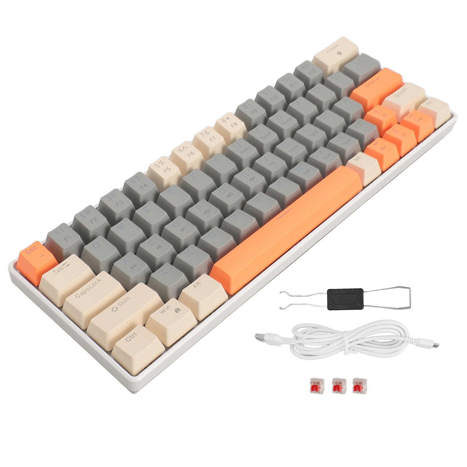 Механическая игровая клавиатура с 63 клавишами, USB-проводная клавиатура с красным переключателем, цветная подсветка, компактная, трехклавишная
Механическая игровая клавиатура с 63 клавишами, USB-проводная клавиатура с красным переключателем, цветная подсветка, компактная, трехклавишная