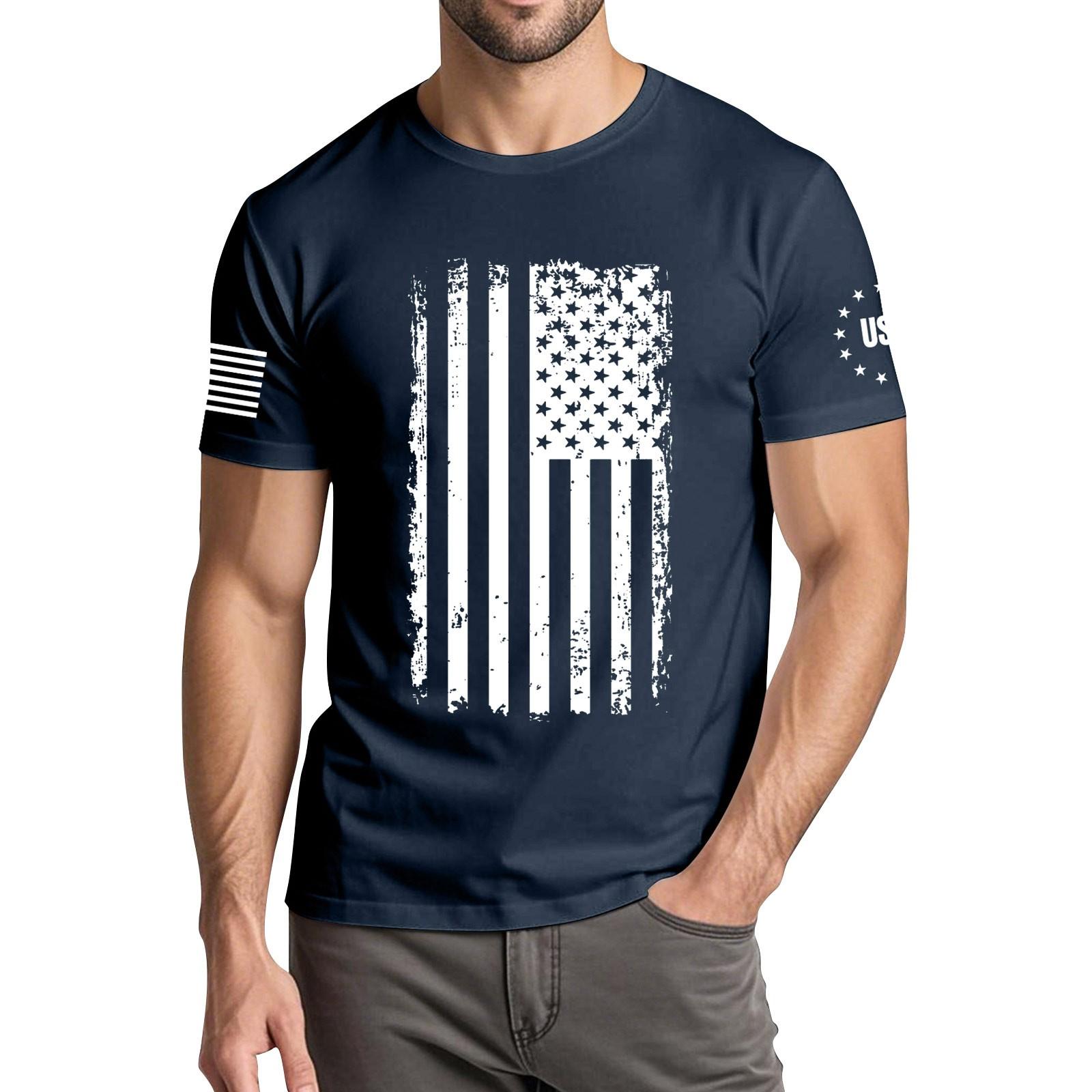 Чоловіча модна повсякденна футболка з круглим вирізом та коротким рукавом з принтом до Дня Незалежності XXL Темно-синій
Чоловіча модна повсякденна футболка з круглим вирізом та коротким рукавом з принтом до Дня Незалежності XXL Темно-синій