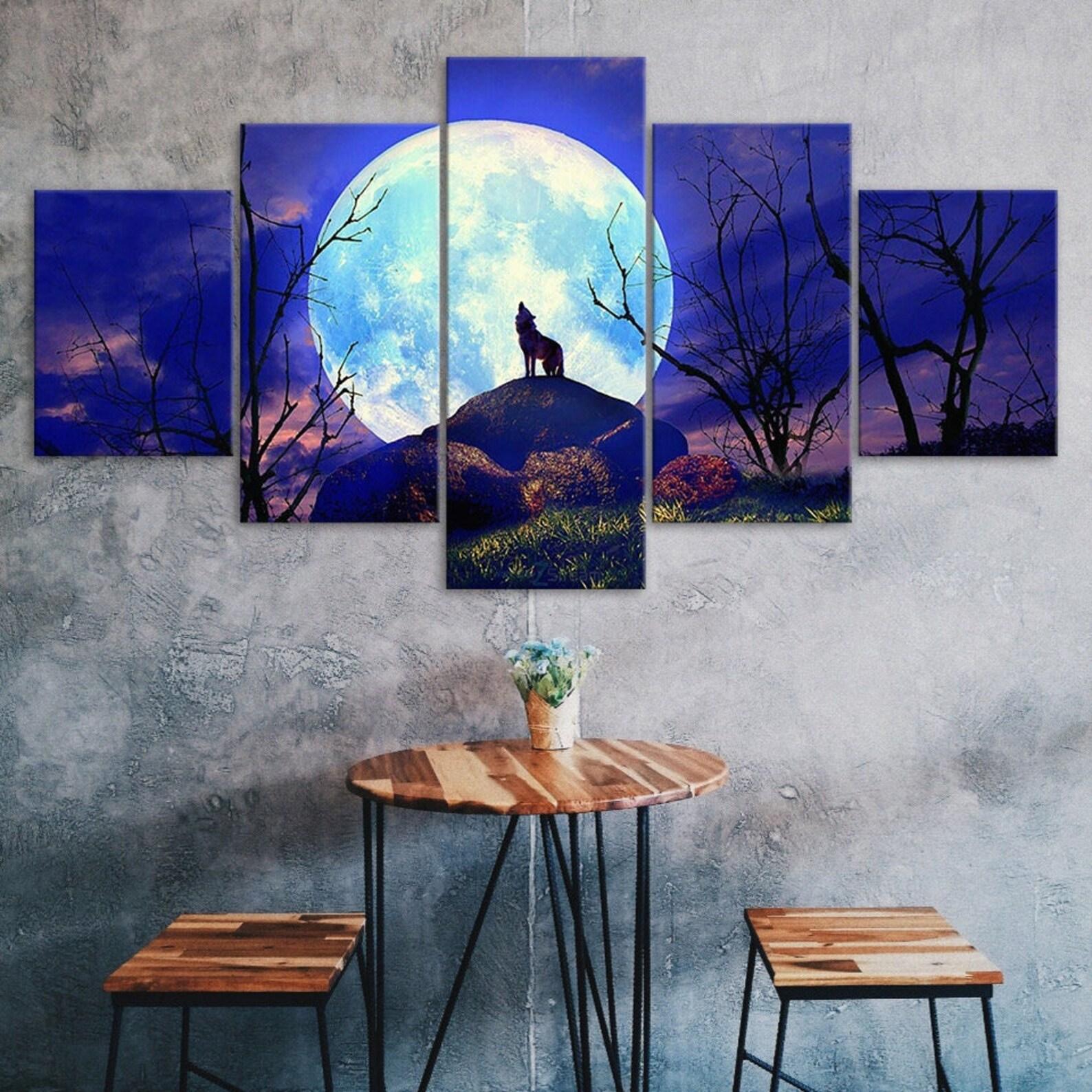 Full Moon Night Forest Animal Wolf 5 Piece Five Panel Wall Canvas Print Modern Poster Pictures Home Decor Gift For Him For Her 20X35 20X45 20X55CM
Full Moon Night Forest Animal Wolf 5 Piece Five Panel Wall Canvas Print Modern Poster Pictures Home Decor Gift For Him For Her 20X35 20X45 20X55CM