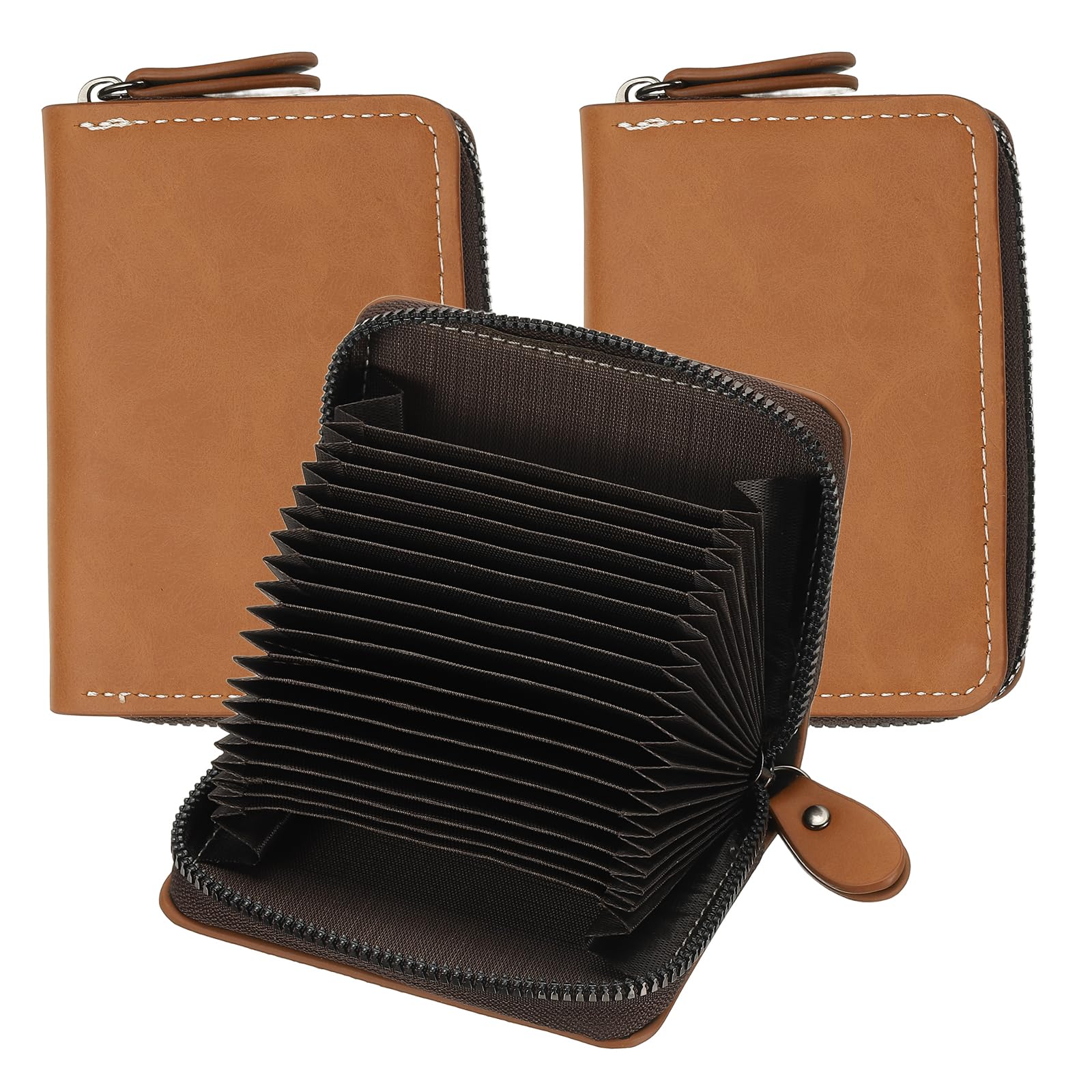 PATIKIL Accordion Credit Card Holder Zipper Wallet, 2-Piece Leather Card Case Organizer with 18 Card Slots for Men and Women, Brown (2 Coin Slots)
PATIKIL Accordion Credit Card Holder Zipper Wallet, 2-Piece Leather Card Case Organizer with 18 Card Slots for Men and Women, Brown (2 Coin Slots)
