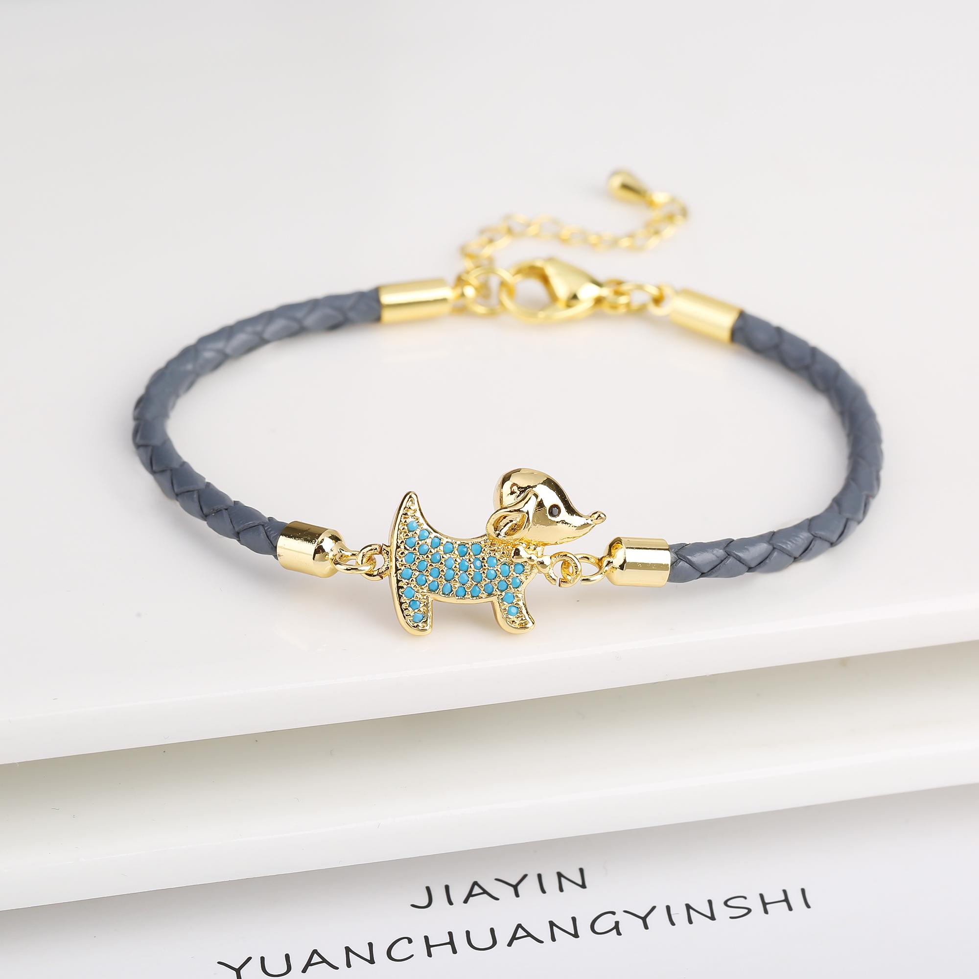 High Quality Zirconia Puppy Snake Elephant Cat Leopard Animal Theme Leather Rope Braided Bracelet for Man Woman Party Zircon
High Quality Zirconia Puppy Snake Elephant Cat Leopard Animal Theme Leather Rope Braided Bracelet for Man Woman Party Zircon