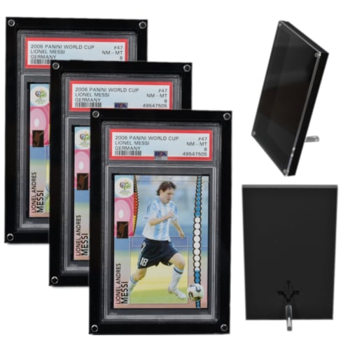 Genius Plays Special PSA & CGC Graded Card Display Frames & Stands 3-Pack - Wall-Mountable Clear Acrylic Cases for Sports & Trading Cards, Professiona
Genius Plays Special PSA & CGC Graded Card Display Frames & Stands 3-Pack - Wall-Mountable Clear Acrylic Cases for Sports & Trading Cards, Professiona
