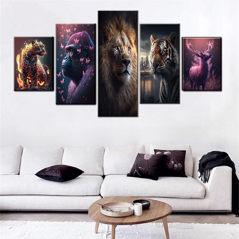 Mix Five Pieces Animal Posters Painting Tiger Fantasy Deer Jaguar Gorilla Lion Canvas Wall Arts Picture Home Decor Living Room 20x35 20x45 20x55cm
Mix Five Pieces Animal Posters Painting Tiger Fantasy Deer Jaguar Gorilla Lion Canvas Wall Arts Picture Home Decor Living Room 20x35 20x45 20x55cm