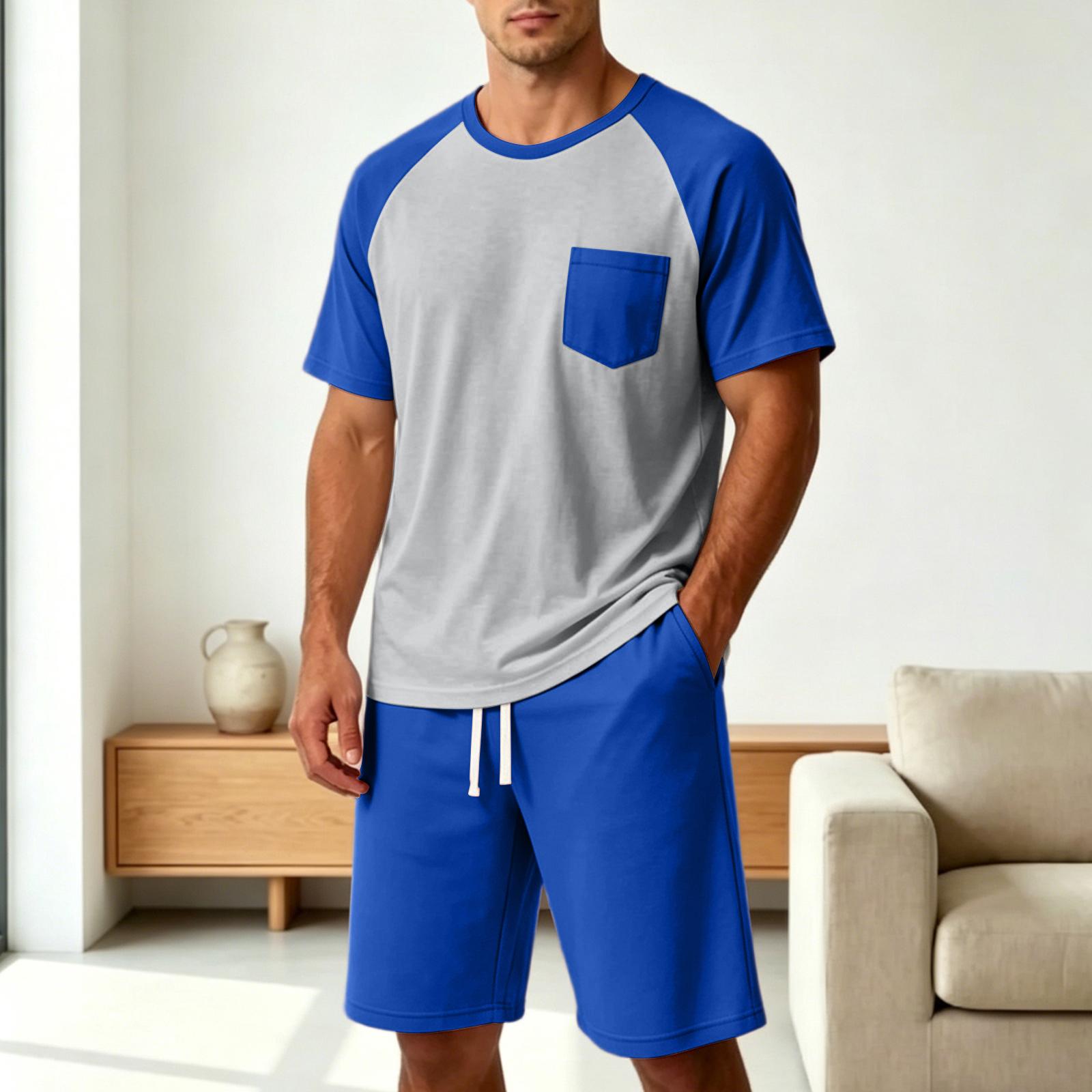Men s Casual Two-Piece Pajama Set Soft Comfortable Solid Color Sleepwear Homewear Long Sleeve Top and Pants M синий
Men s Casual Two-Piece Pajama Set Soft Comfortable Solid Color Sleepwear Homewear Long Sleeve Top and Pants M синий