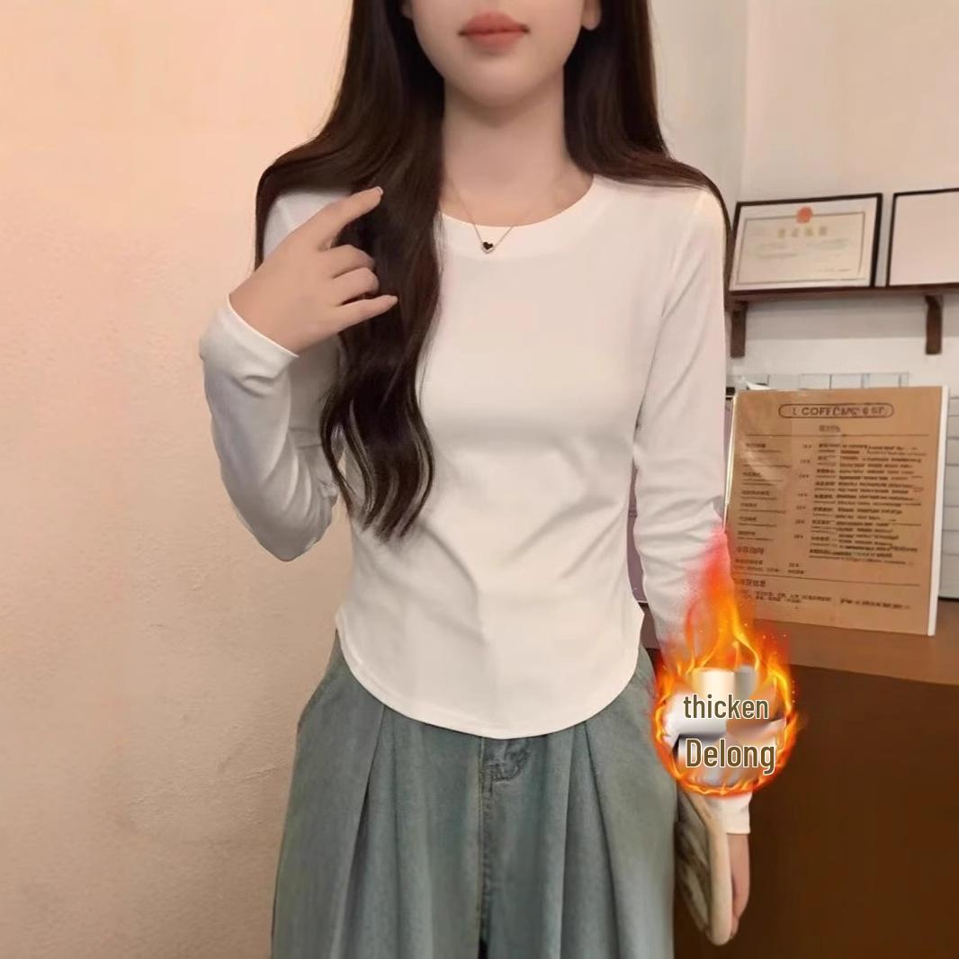 Velvet Slim Fit Long Sleeve Women s T-Shirt - Autumn/Winter Solid Color with Curved Hem L
Velvet Slim Fit Long Sleeve Women s T-Shirt - Autumn/Winter Solid Color with Curved Hem L