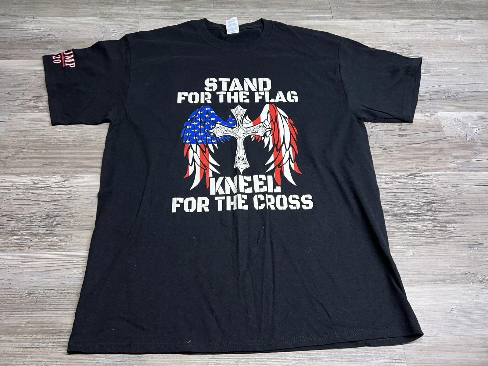 Trump Patriotic T-Shirt Stand For Flag Kneel For Cross Tribal Wings Black Sz L L
Trump Patriotic T-Shirt Stand For Flag Kneel For Cross Tribal Wings Black Sz L L