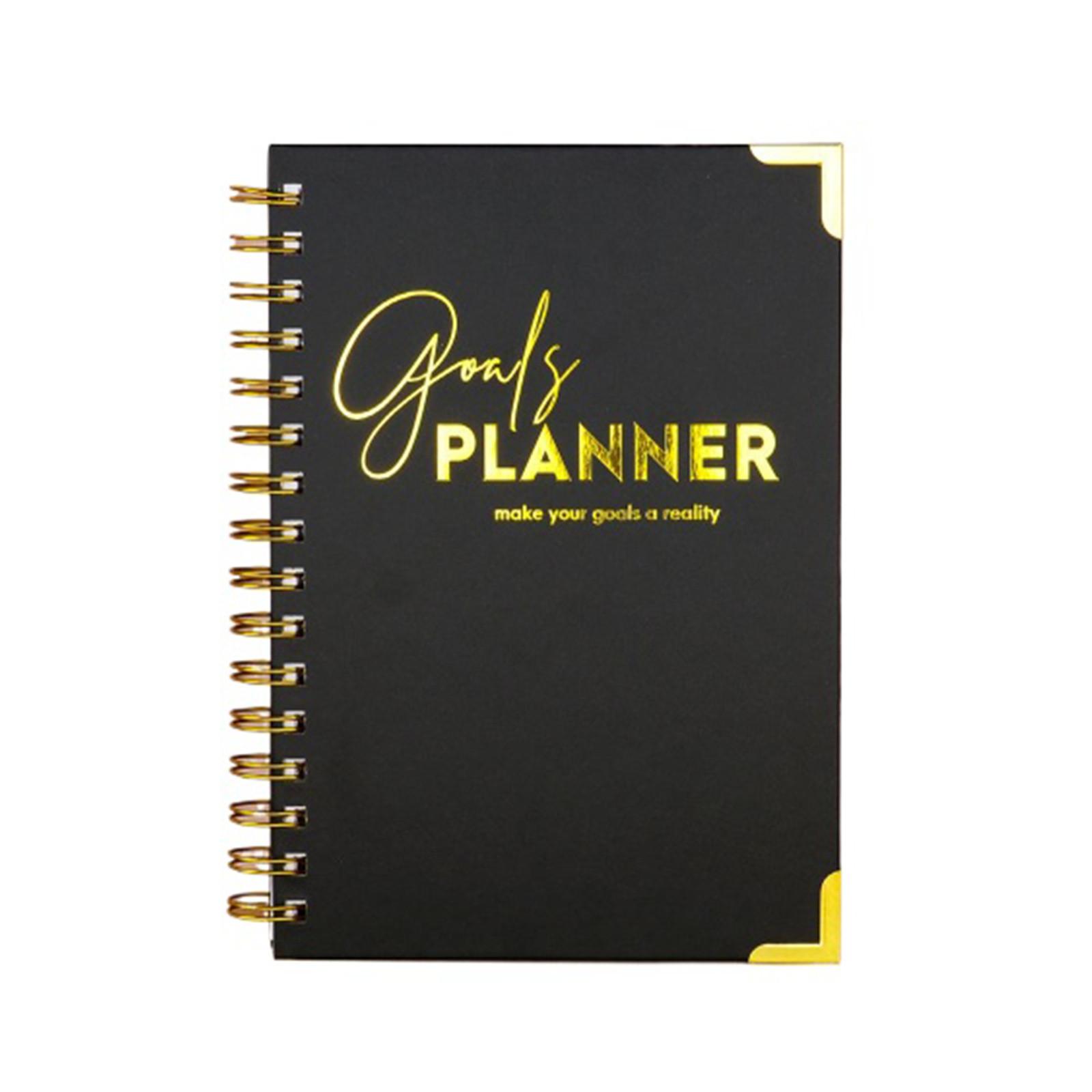 Goals Planner Spiral Bound Notebook with Durable Cover and Gold Corner Protectors for Daily Planning and Goal Tracking One Size чёрный
Goals Planner Spiral Bound Notebook with Durable Cover and Gold Corner Protectors for Daily Planning and Goal Tracking One Size чёрный