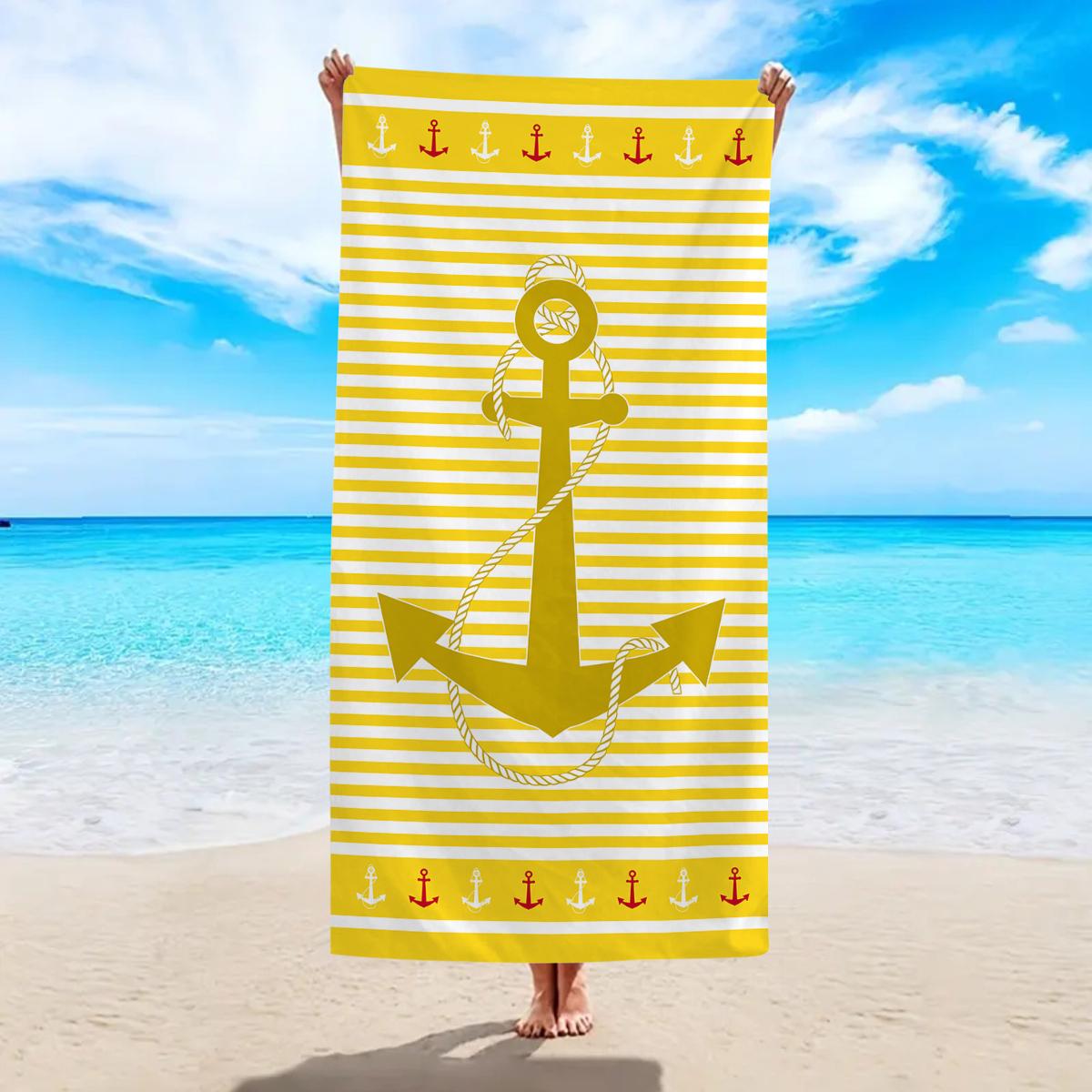 1pc minimalist striped boat anchor printed beach towel, swimming quick drying absorbent large ultra-fine fiber beach towel W40*H60(CM)
1pc minimalist striped boat anchor printed beach towel, swimming quick drying absorbent large ultra-fine fiber beach towel W40*H60(CM)