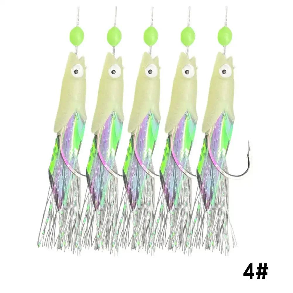 5PCS Colored Silk Luminous Fish Head String Hooks With Barbs Pins For White Strips Upturned Mouth Fish Hooks Eight-Shaped Rings
5PCS Colored Silk Luminous Fish Head String Hooks With Barbs Pins For White Strips Upturned Mouth Fish Hooks Eight-Shaped Rings