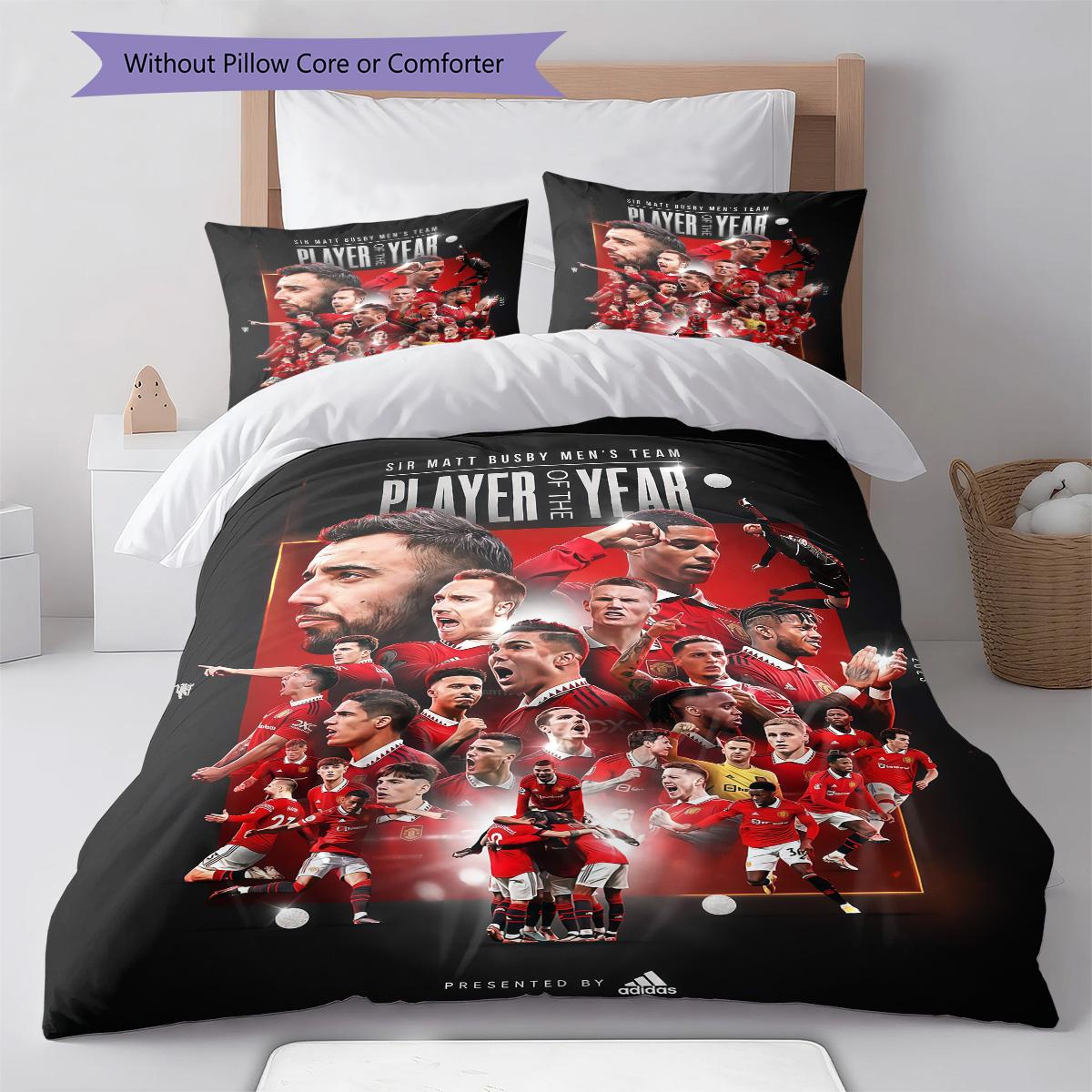 Manchester United RugPattern Bedding Quilt Set Quilt Cover Pillowcase Home Decoration Birthday Gift (1 * duvet cover + 2 * pillowcase, without core) 155x200cm
Manchester United RugPattern Bedding Quilt Set Quilt Cover Pillowcase Home Decoration Birthday Gift (1 * duvet cover + 2 * pillowcase, without core) 155x200cm