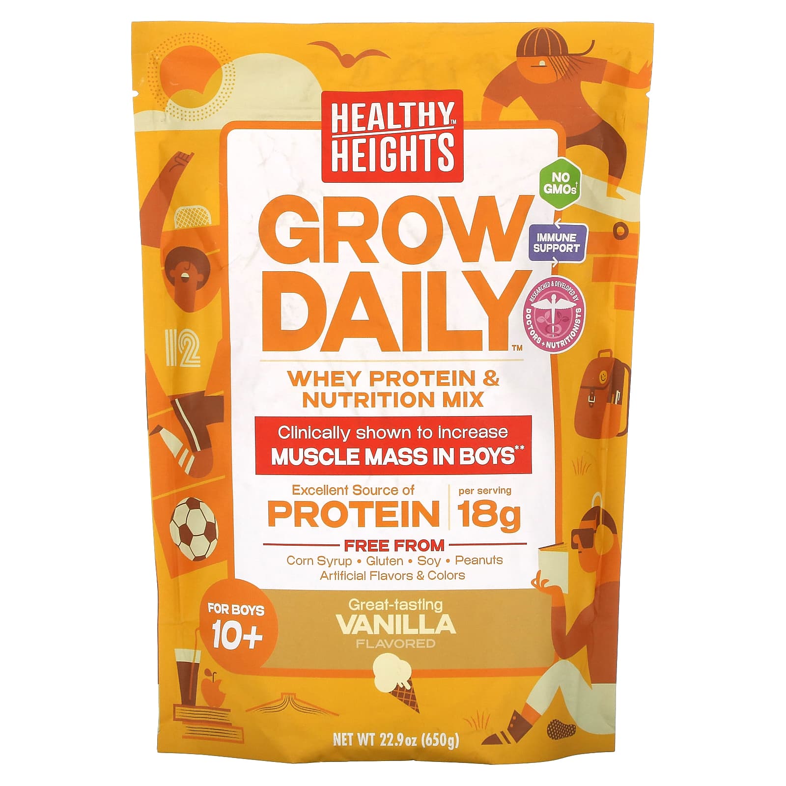 Healthy Heights, Grow Daily, whey protein and nutritional mix, for boys 10 years and older, vanilla flavor, 650 g (22.9 oz)
Healthy Heights, Grow Daily, whey protein and nutritional mix, for boys 10 years and older, vanilla flavor, 650 g (22.9 oz)