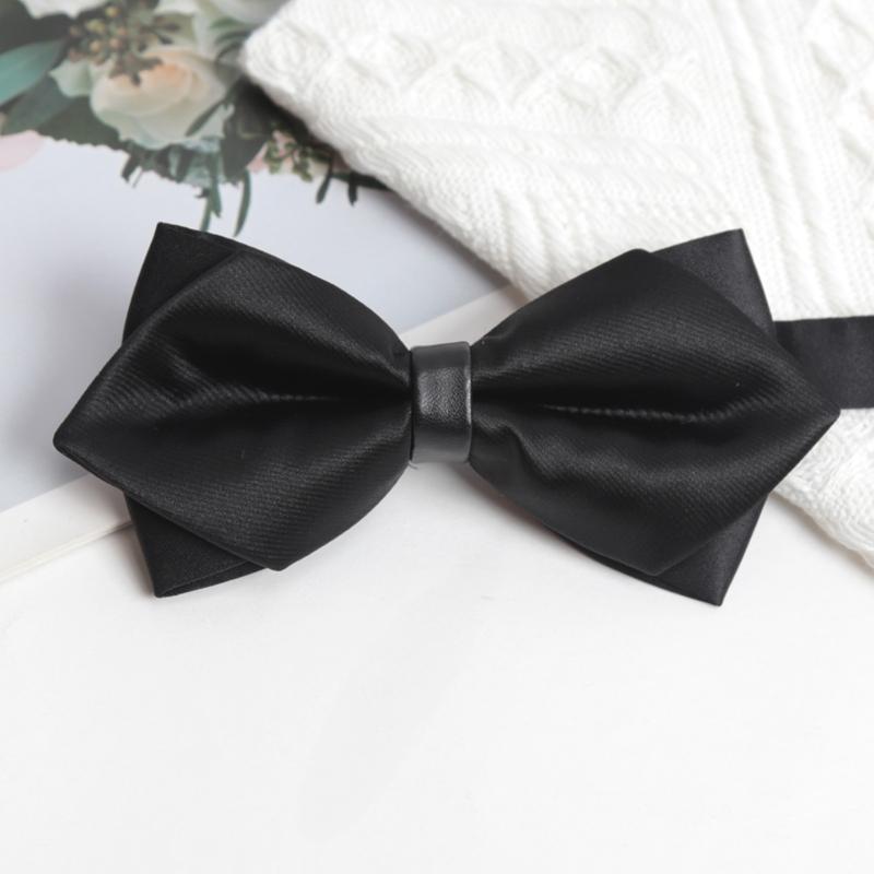 Mens Ties Solid Color Black Bowtie for Men British Style Double-layered Bowknot Wedding Party Butterfly Cravat Accessories Gifts
Mens Ties Solid Color Black Bowtie for Men British Style Double-layered Bowknot Wedding Party Butterfly Cravat Accessories Gifts