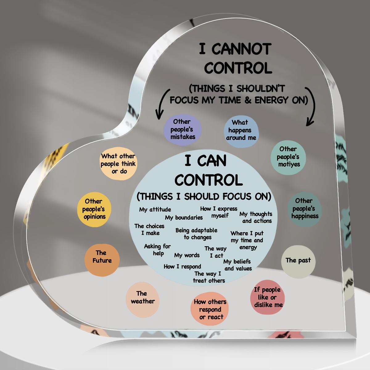 1 шт., душевный декор для психического здоровья, акриловая табличка, знак, вдохновляющие вещи, которые я могу контролировать, художественная работа, декор кабинета терапевта 10x10cm
1 шт., душевный декор для психического здоровья, акриловая табличка, знак, вдохновляющие вещи, которые я могу контролировать, художественная работа, декор кабинета терапевта 10x10cm