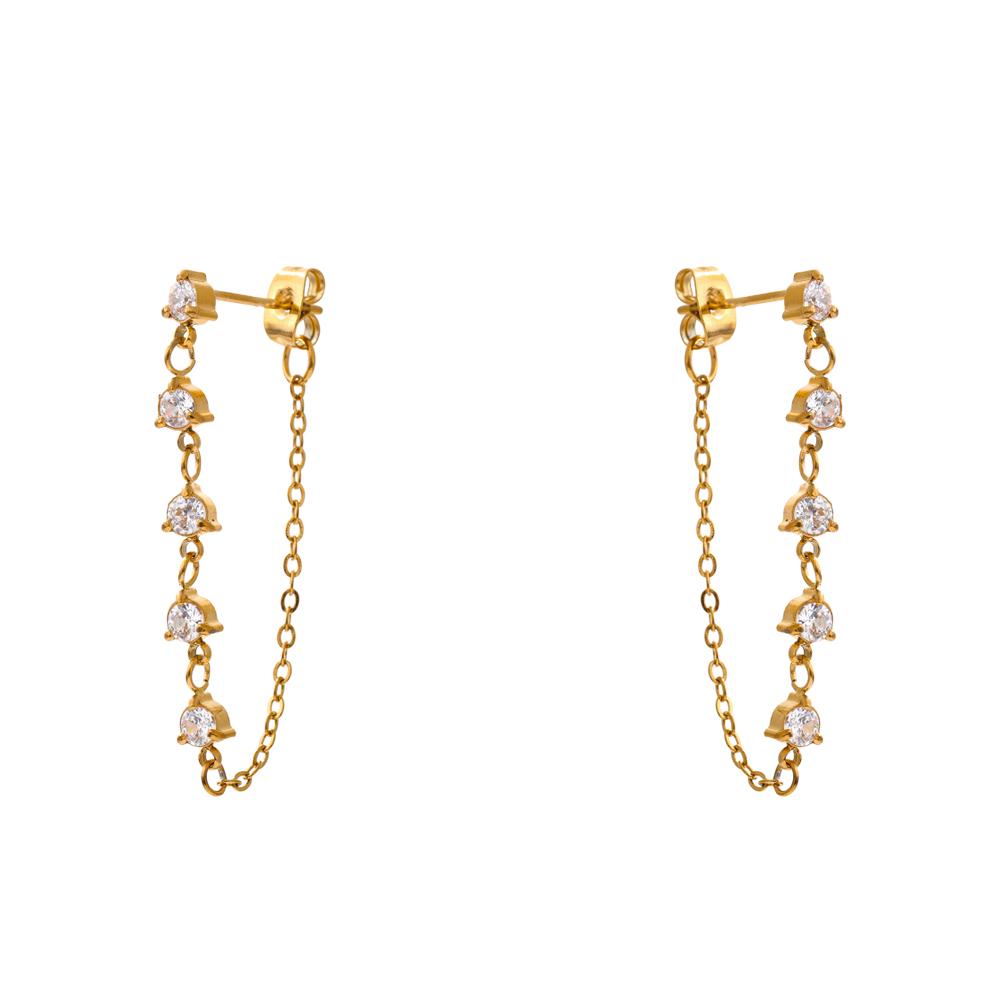 Yhpup New Green White Cubic Zirconia Chain Drop Earrings Gold Color Stainless Steel PVD Plated Chic Fashion Jewelry
Yhpup New Green White Cubic Zirconia Chain Drop Earrings Gold Color Stainless Steel PVD Plated Chic Fashion Jewelry