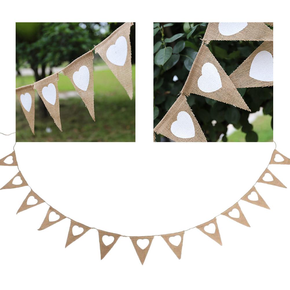 4.5M Vintage Heart Jute Burlap Bunting Banner Hessian Flag for Wedding Party Decoration
4.5M Vintage Heart Jute Burlap Bunting Banner Hessian Flag for Wedding Party Decoration