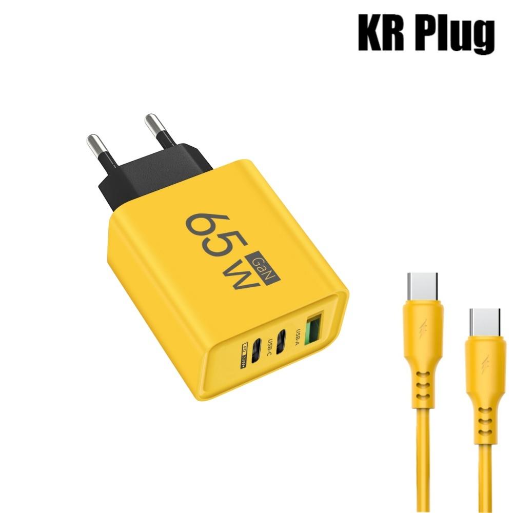 65W USB C PD Fast Charger GaN Wall Adapter for 16 Samsung Galaxy S24 Quick Charge 3.0 Multi Port Travel Charger Yellow KR Set
65W USB C PD Fast Charger GaN Wall Adapter for 16 Samsung Galaxy S24 Quick Charge 3.0 Multi Port Travel Charger Yellow KR Set