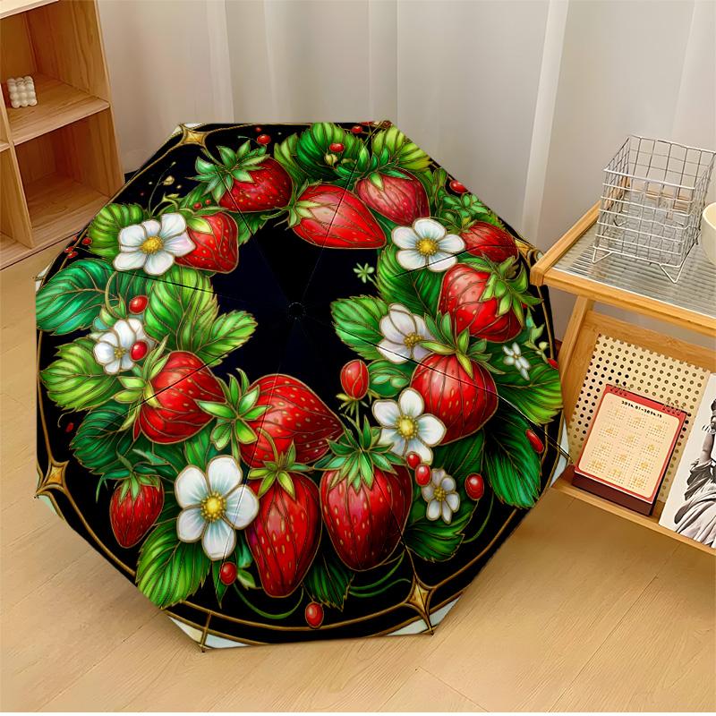 Strawberry Flower Patch Printed umbrella windproof folding umbrella portable sun and rain umbrella suitable for gifting
Strawberry Flower Patch Printed umbrella windproof folding umbrella portable sun and rain umbrella suitable for gifting