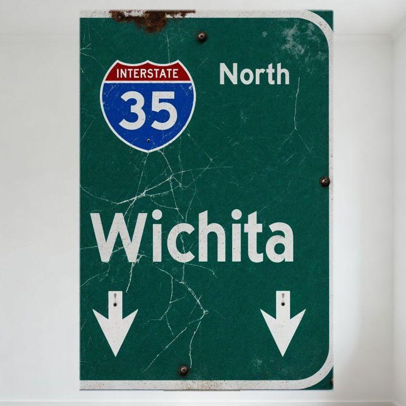 Vintage Interstate 35 Wichita North Highway Sign Metal Tin Sign, Rustic Weathered Wall Decor for Garage Man Cave Bar Pub Home Ca 20x30cm(7.8x11.8inch)
Vintage Interstate 35 Wichita North Highway Sign Metal Tin Sign, Rustic Weathered Wall Decor for Garage Man Cave Bar Pub Home Ca 20x30cm(7.8x11.8inch)