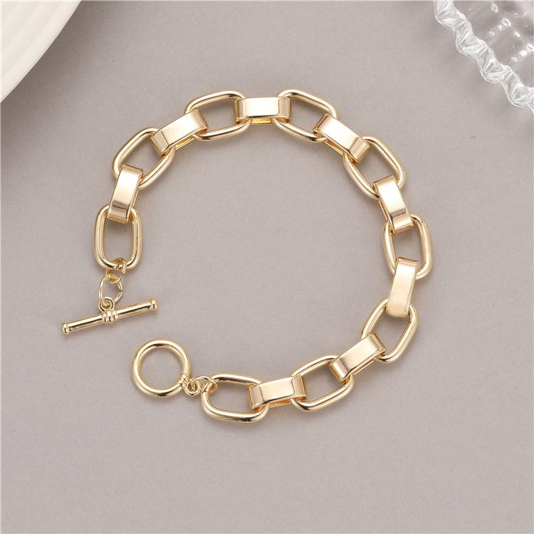 14K Gold-Plated Copper Chain Bracelet with OT Buckle - Hip Hop Fashion Accessory Total Length 17.5cm
14K Gold-Plated Copper Chain Bracelet with OT Buckle - Hip Hop Fashion Accessory Total Length 17.5cm