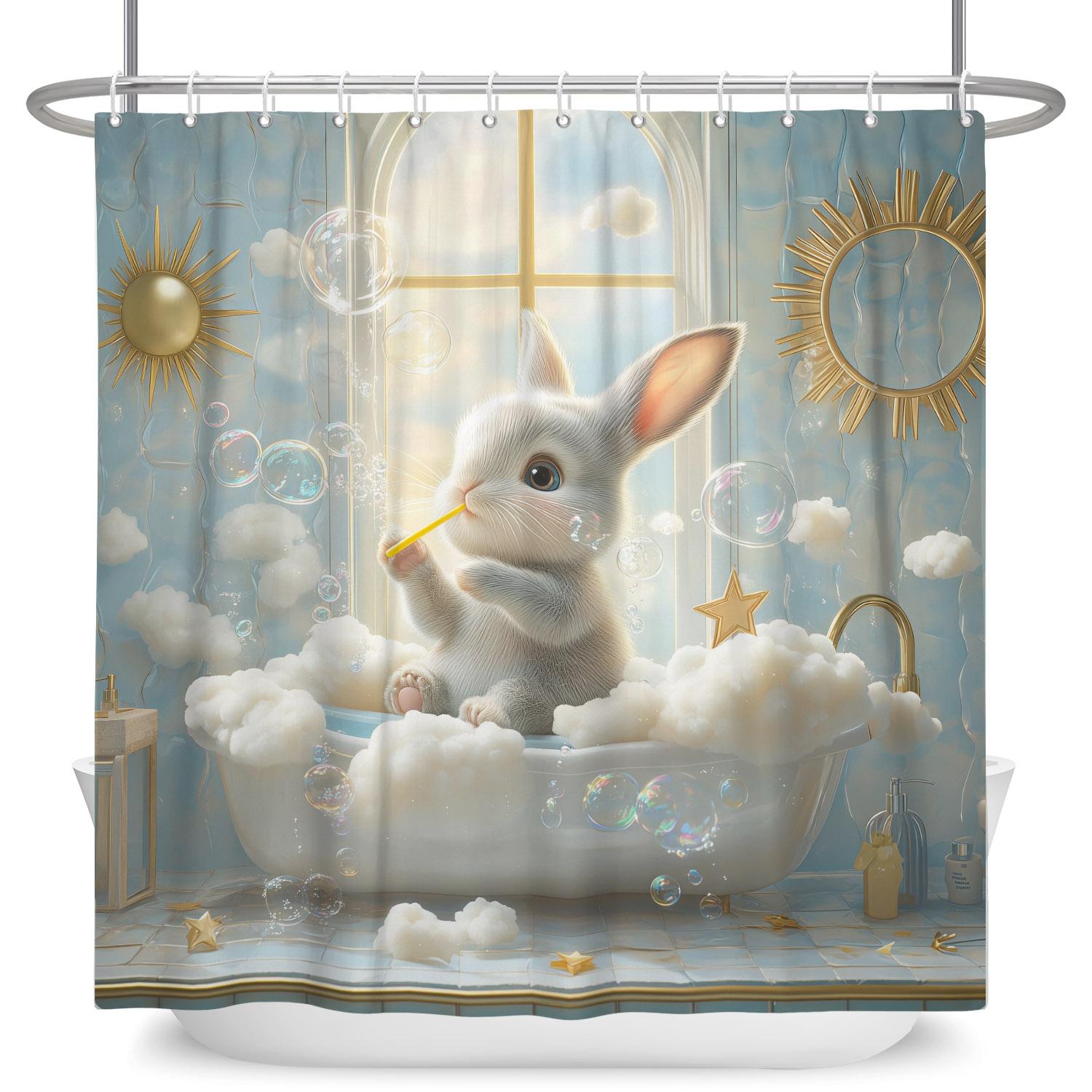 Adorable Cat In Bathtub Shower Curtains Playful Animal Design Waterproof Bath Curtain For Bathroom Decor Polyester With 12 Hooks W60H190(CM)-1 Pcs
Adorable Cat In Bathtub Shower Curtains Playful Animal Design Waterproof Bath Curtain For Bathroom Decor Polyester With 12 Hooks W60H190(CM)-1 Pcs