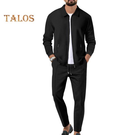 2 шт./компл. мужской осенний костюм с лацканами, длинным рукавом, застежкой-молнией, кардиганом, эластичным шнурком на талии, длинными брюками, повседневная одежда с вафельной текстурой XXL чёрный
2 шт./компл. мужской осенний костюм с лацканами, длинным рукавом, застежкой-молнией, кардиганом, эластичным шнурком на талии, длинными брюками, повседневная одежда с вафельной текстурой XXL чёрный