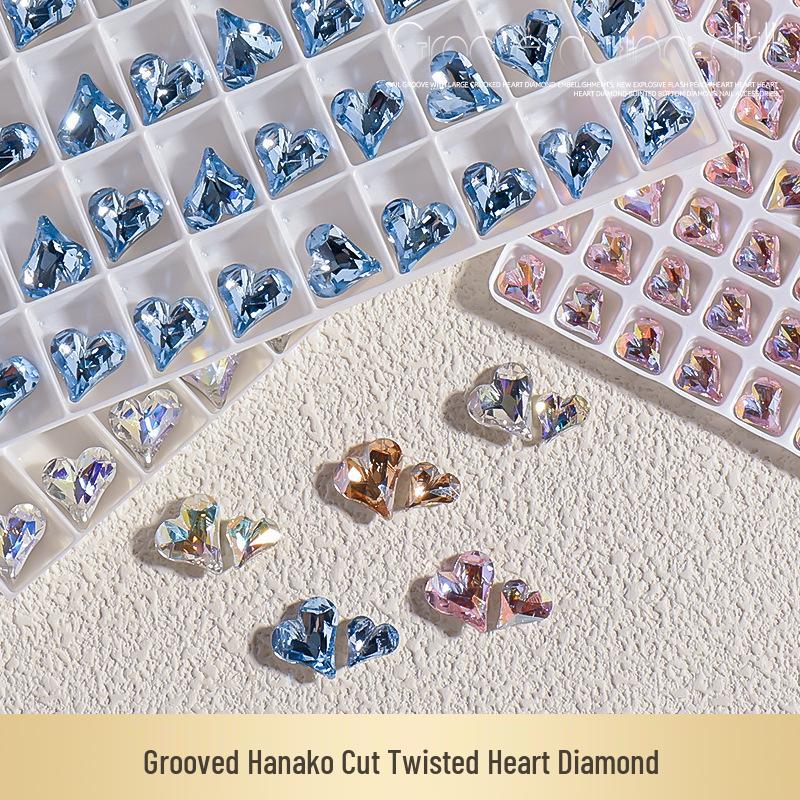 2024 New Heart Diamond Nail Art Accessories: Grooved Crooked & Peach Heart Designs with Pointed Bottom
2024 New Heart Diamond Nail Art Accessories: Grooved Crooked & Peach Heart Designs with Pointed Bottom
