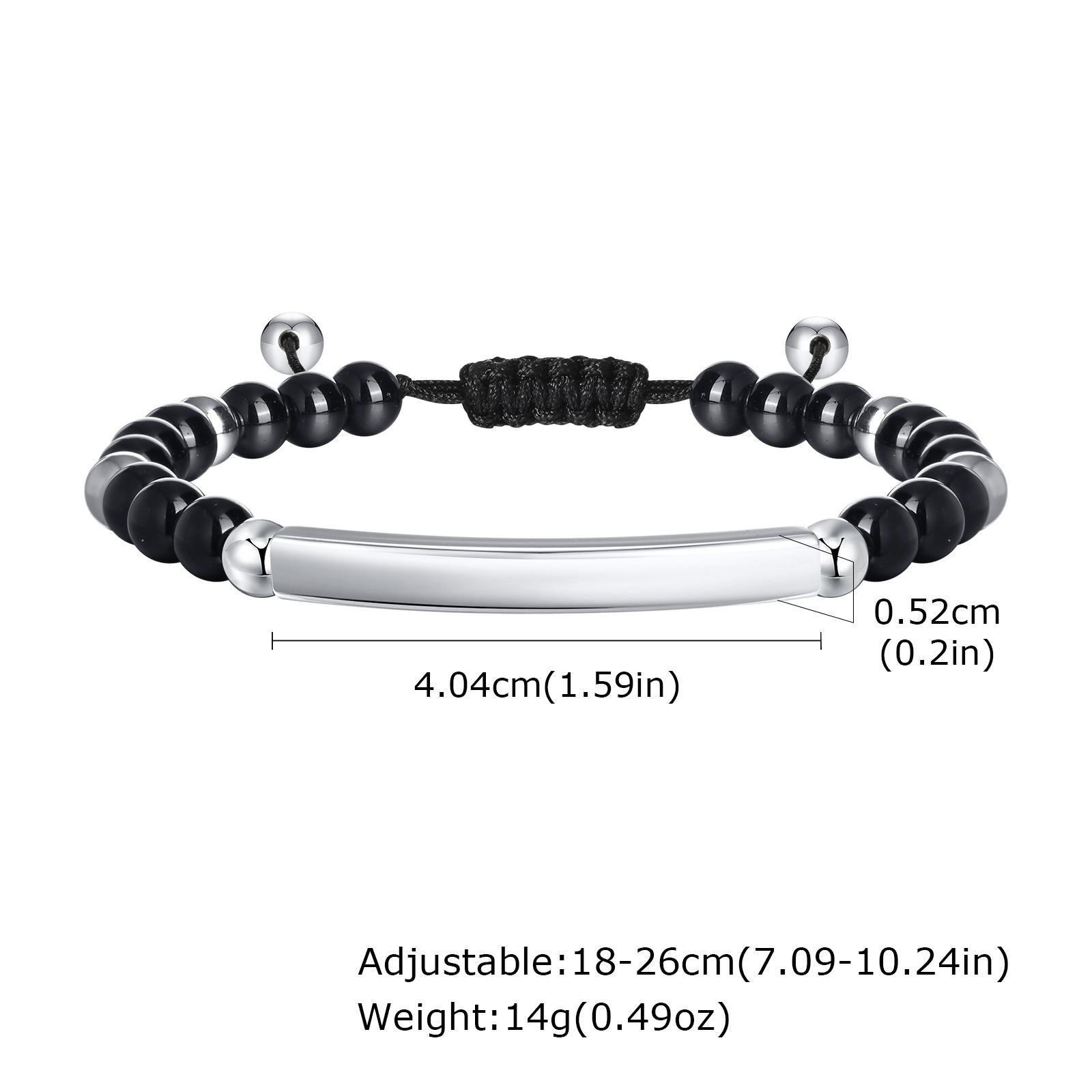 Prjewel Men s Braided Rope Chain Adjustable Bead Bracelets with Personalized Name Date Custom Engrave Stainless Steel Jewelry
Prjewel Men s Braided Rope Chain Adjustable Bead Bracelets with Personalized Name Date Custom Engrave Stainless Steel Jewelry