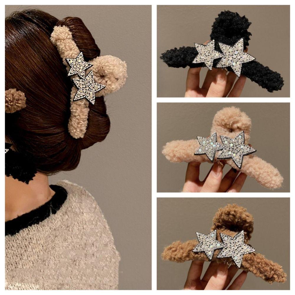 Korean Style Pentagram Hair Claw Rhinestone Large Shark Clip Star Plush Claw Clip Ladies
Korean Style Pentagram Hair Claw Rhinestone Large Shark Clip Star Plush Claw Clip Ladies