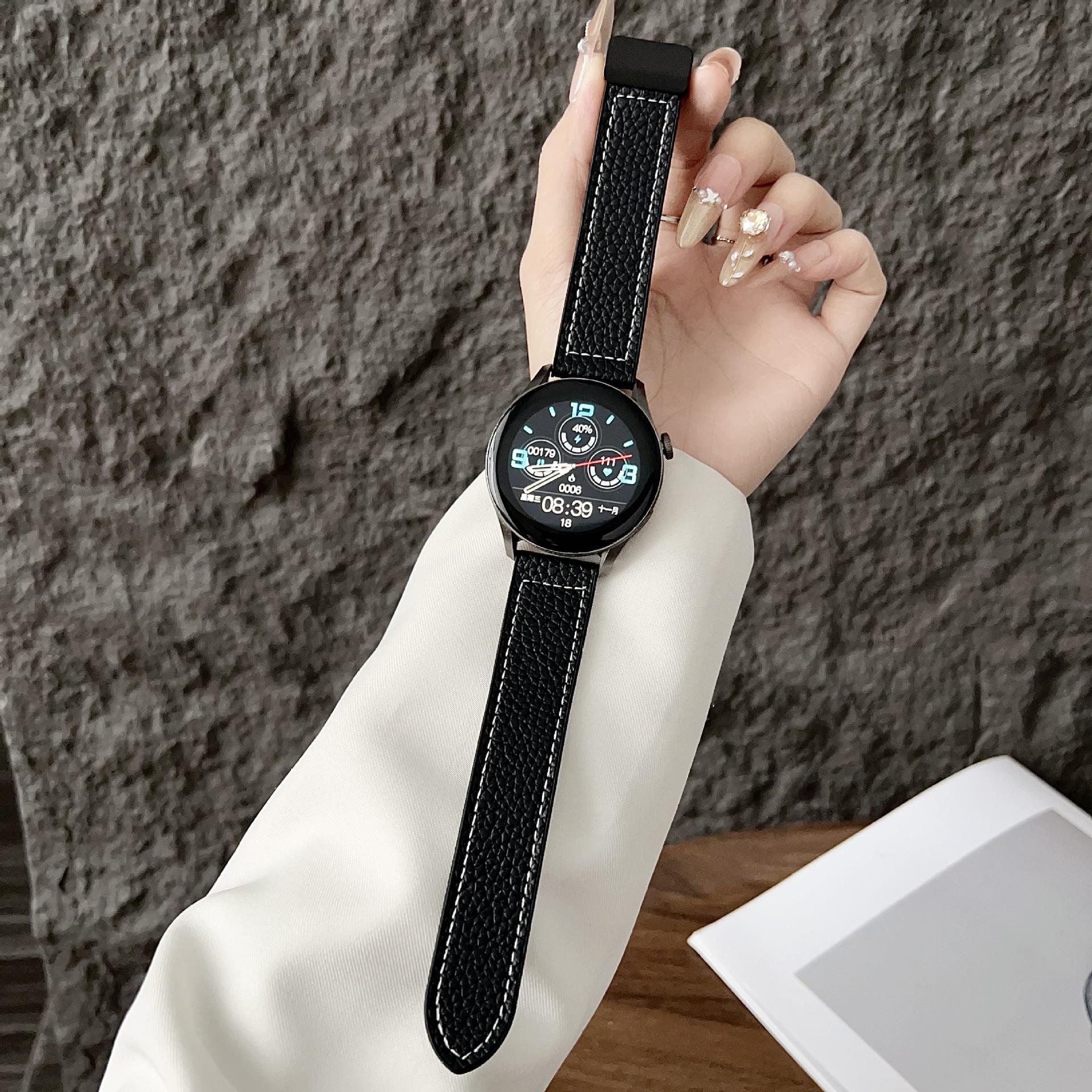 Compatible 22MM Leather Strap with Magnetic Buckle for Huawei/Samsung Watches - Lychee Grain Design. 22MM Compatible чорний
Compatible 22MM Leather Strap with Magnetic Buckle for Huawei/Samsung Watches - Lychee Grain Design. 22MM Compatible чорний