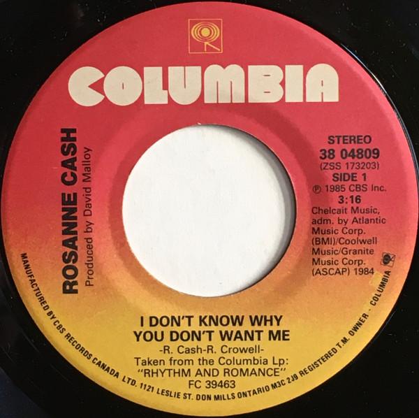 7inch Record ROSANNE CASH - I Don t Know Why You Don t Want Me 3804809 COLUMBIA 1985 Canada Rock Used
7inch Record ROSANNE CASH - I Don t Know Why You Don t Want Me 3804809 COLUMBIA 1985 Canada Rock Used