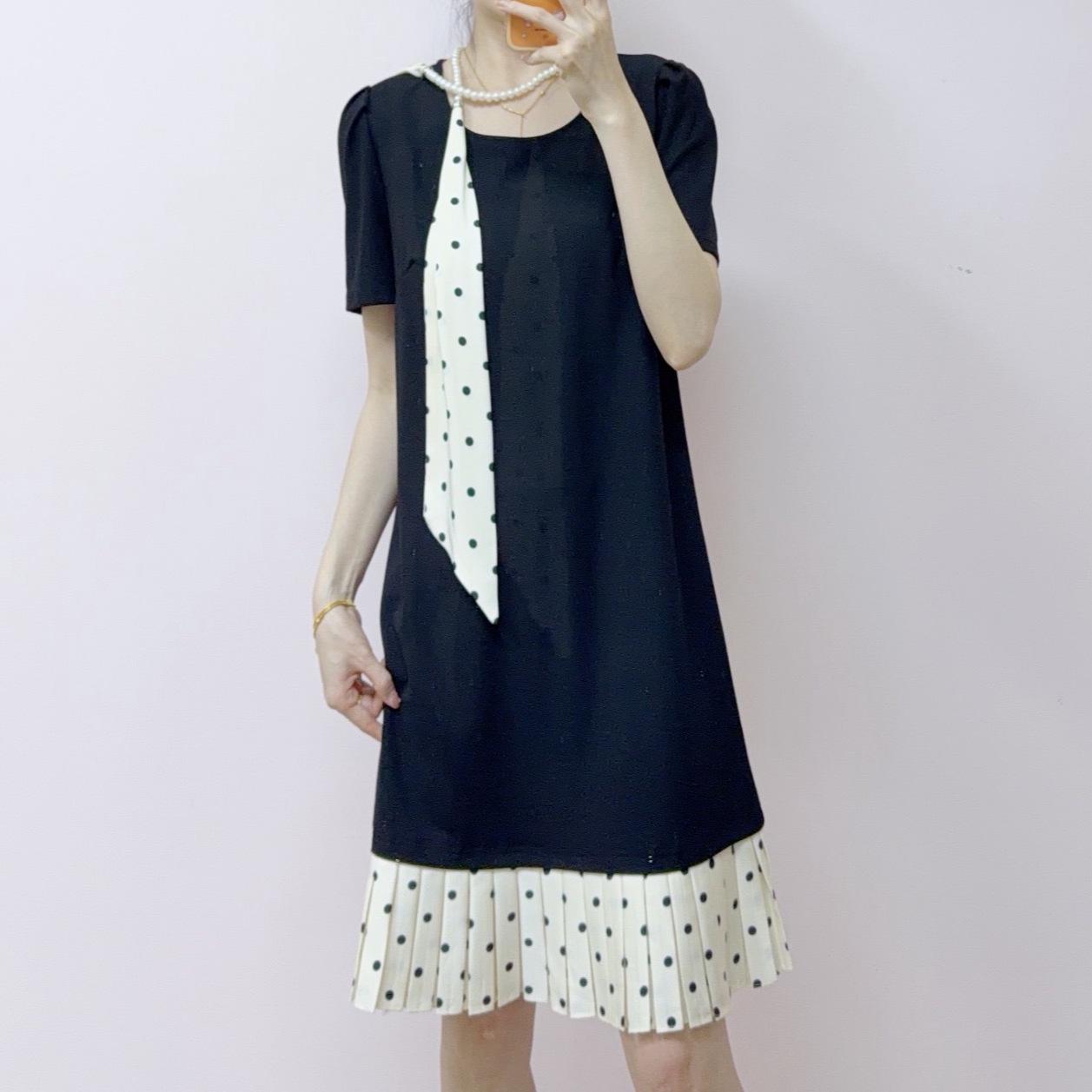 2026 Summer Elegant Versatile Little Black Dress with Patchwork, Pleated Polka Dots, and Slimming Fit L (54-59 kg) чёрный
2026 Summer Elegant Versatile Little Black Dress with Patchwork, Pleated Polka Dots, and Slimming Fit L (54-59 kg) чёрный