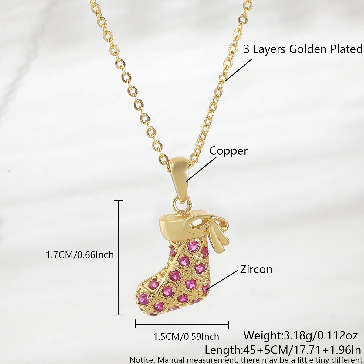 European & American Christmas Stocking Pendant Necklace - Gold-Plated, Adorable Holiday Jewelry Gift Pendant Only
European & American Christmas Stocking Pendant Necklace - Gold-Plated, Adorable Holiday Jewelry Gift Pendant Only