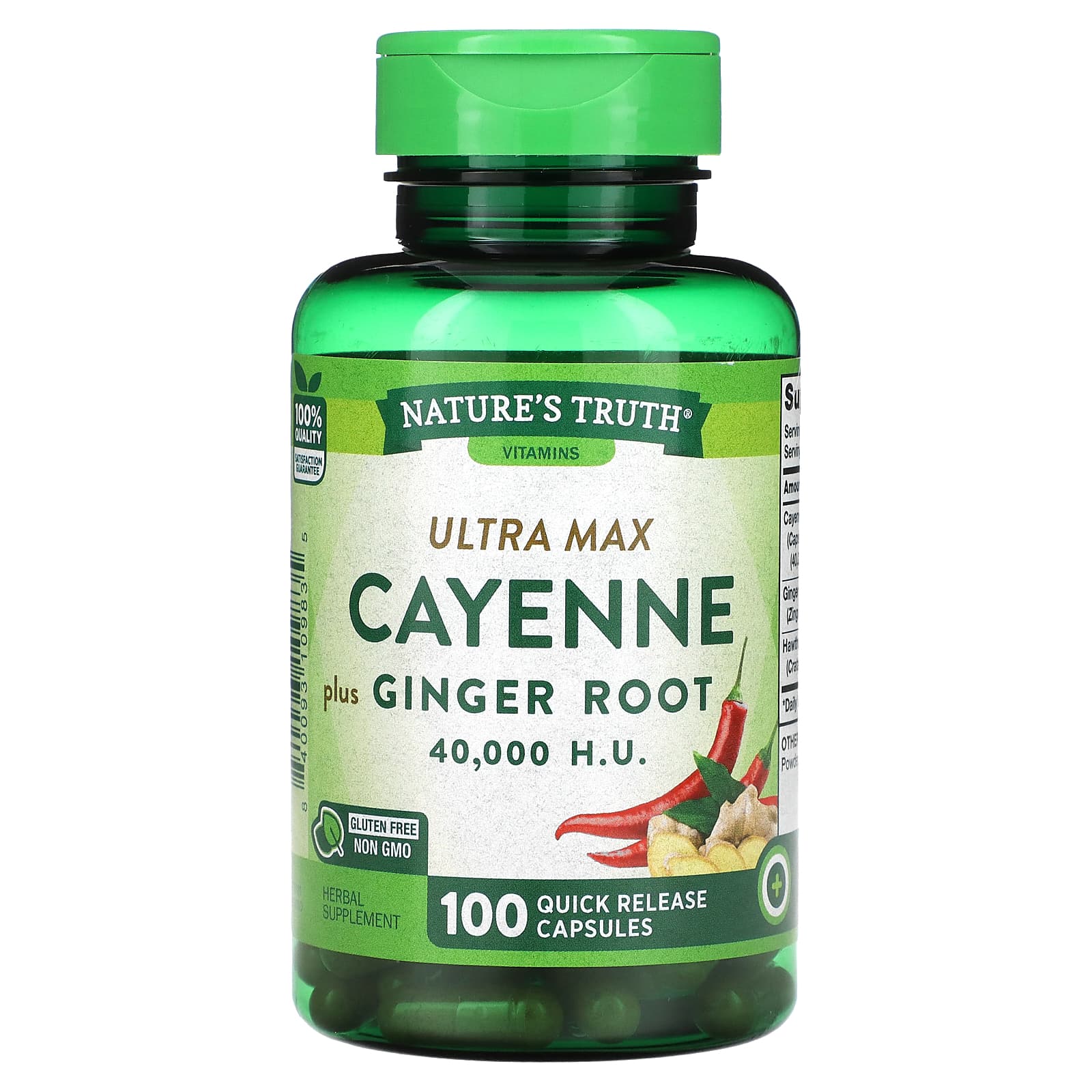 Nature S Truth, Vitamins, Ultra Max Cayenne Plus Ginger Root, Rapid Release Capsules 100
Nature S Truth, Vitamins, Ultra Max Cayenne Plus Ginger Root, Rapid Release Capsules 100