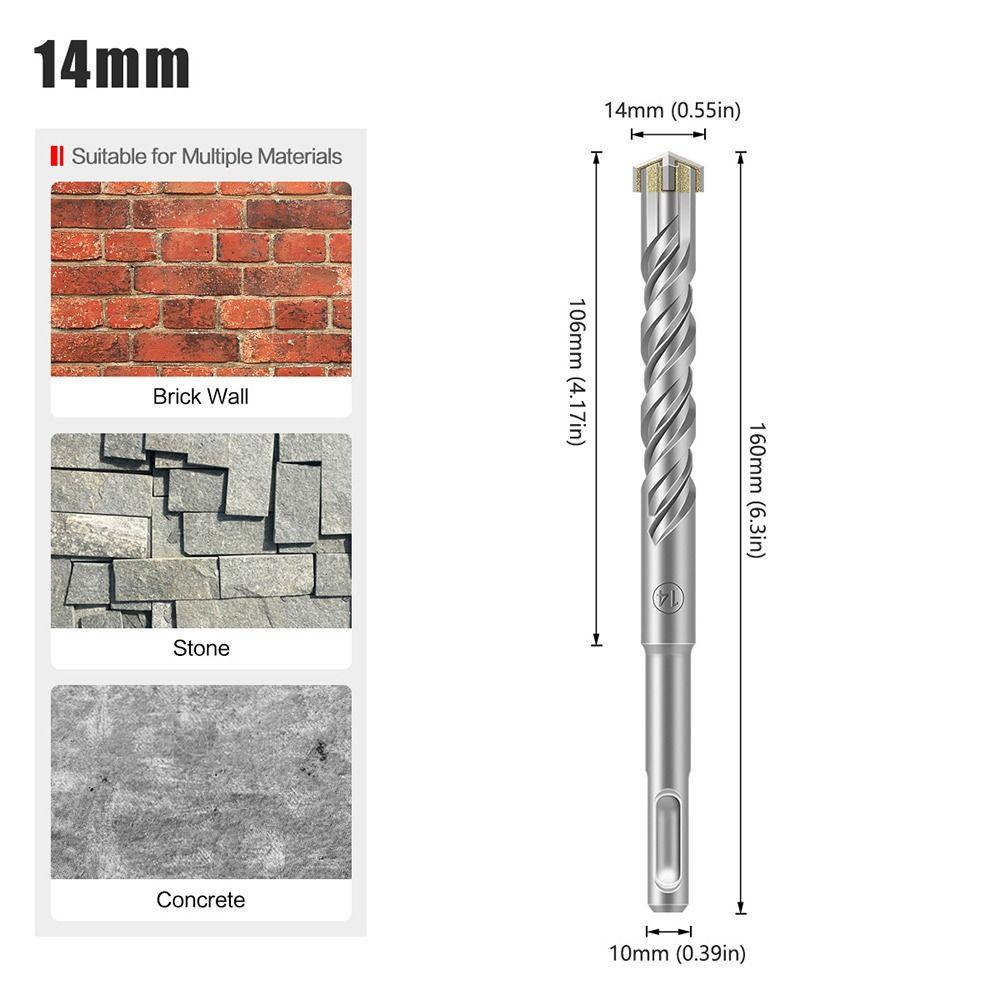 Cross-Type Diamond Drill Bits Hammer Drill Concrete Drill Bit Accessories Ceramic Drill Bit 14x160
Cross-Type Diamond Drill Bits Hammer Drill Concrete Drill Bit Accessories Ceramic Drill Bit 14x160