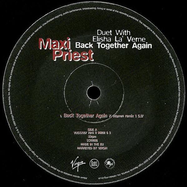 12inch Record MAXI PRIEST - Back Together Again (K Warren Remix VUSTX1577243896 Virgin 1999 UK Dance & Electronica Used
12inch Record MAXI PRIEST - Back Together Again (K Warren Remix VUSTX1577243896 Virgin 1999 UK Dance & Electronica Used