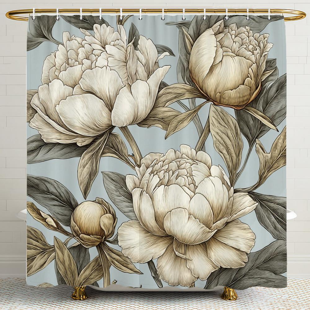 Beautiful Floral Printing Fabric Shower Curtain, Bathroom Decorative Shower Curtain, Waterproof Shower Curtain With Hooks W60H190(CM)-1 Pcs
Beautiful Floral Printing Fabric Shower Curtain, Bathroom Decorative Shower Curtain, Waterproof Shower Curtain With Hooks W60H190(CM)-1 Pcs