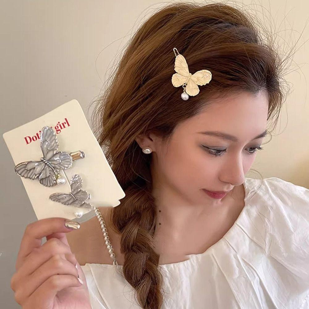 Pearl Butterfly Duckbill Clip Solid Color Delicate Hair Clip Lovely Fairy Hair Barrettes Travel style D
Pearl Butterfly Duckbill Clip Solid Color Delicate Hair Clip Lovely Fairy Hair Barrettes Travel style D