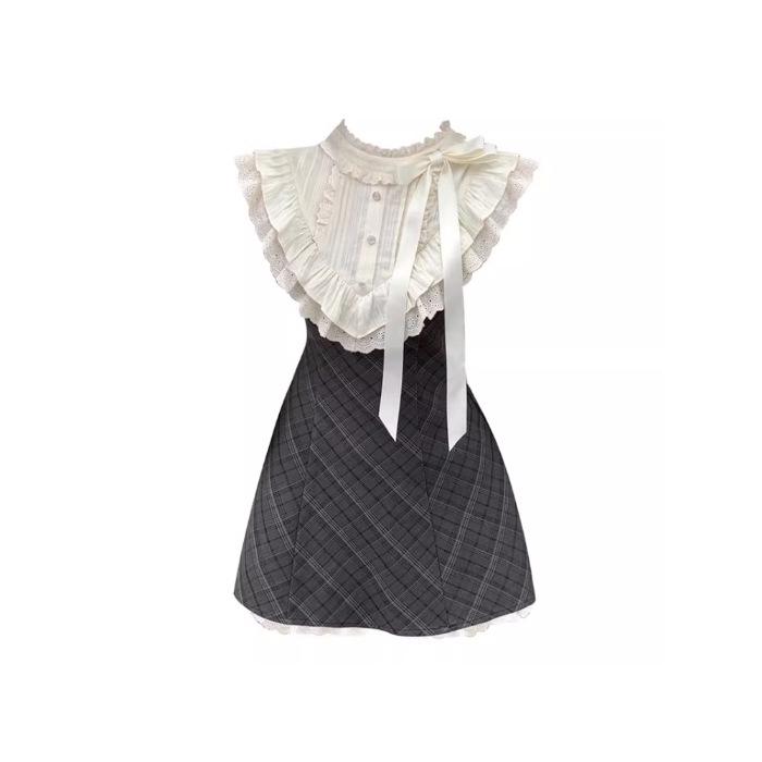 Women s Summer 2026 French Retro Plaid Dress with Lace Patchwork and Sleeveless Short Skirt L
Women s Summer 2026 French Retro Plaid Dress with Lace Patchwork and Sleeveless Short Skirt L