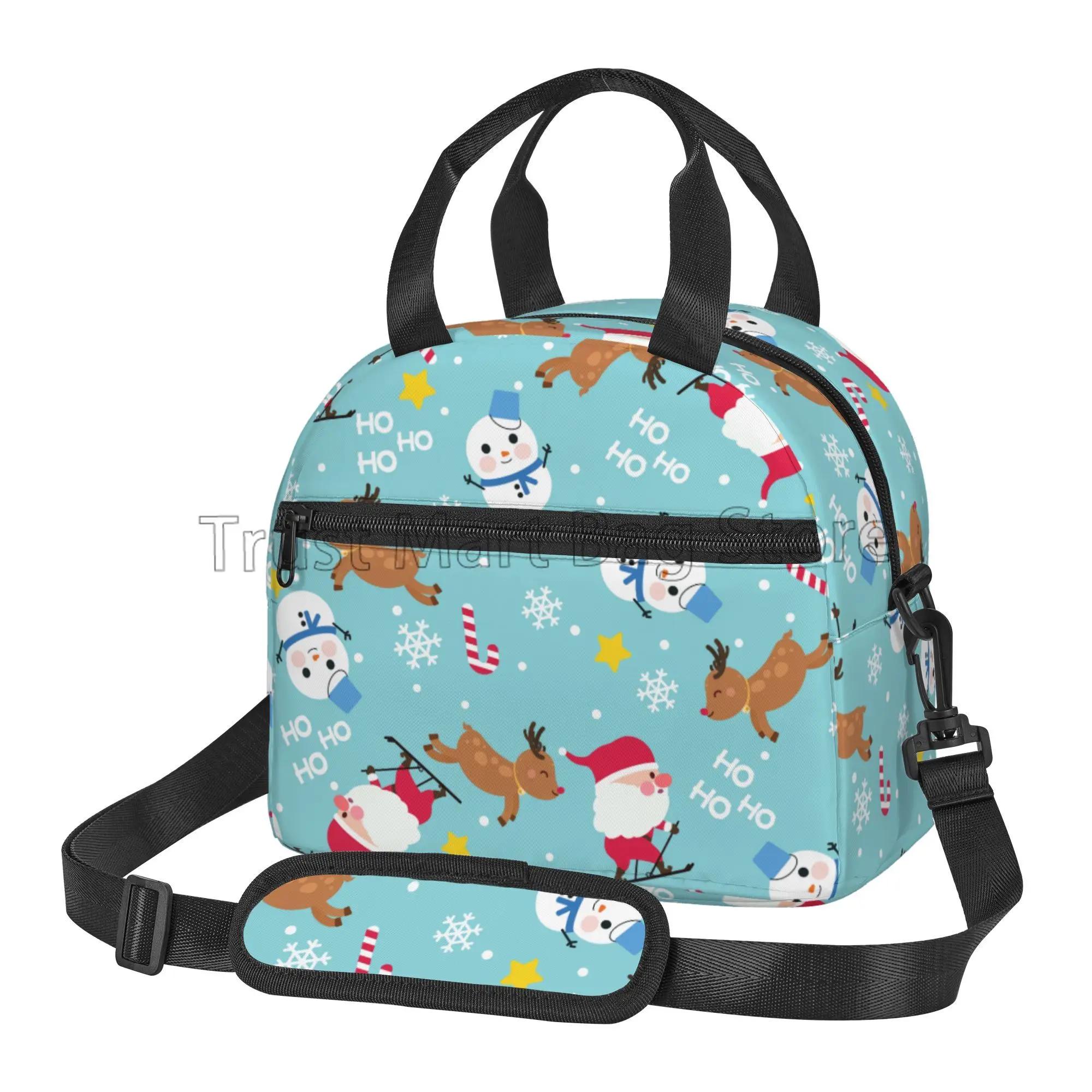 Christmas Pattern Lunch Bag Cute Deers Santa Claus Snowman Insulated Thermal Bento Tote with Adjustable Strap for Picnic Travel
Christmas Pattern Lunch Bag Cute Deers Santa Claus Snowman Insulated Thermal Bento Tote with Adjustable Strap for Picnic Travel