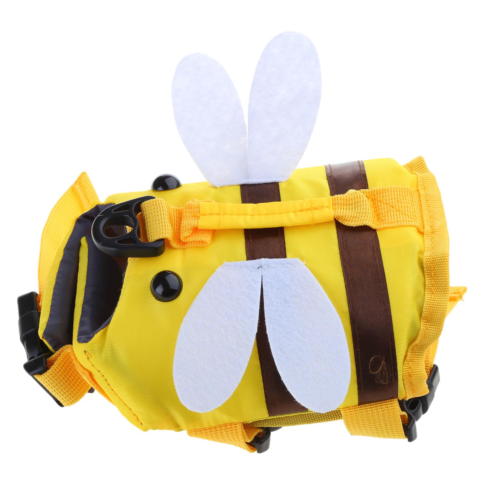 Спасательный жилет для домашних животных, спасательный жилет для собак, регулируемый ремень, желтая тема пчелы, спасательный жилет для плавания, катания на лодках XXS